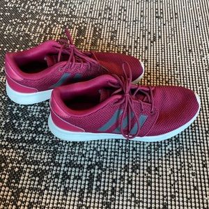 Adidas burgundy tennis shoes